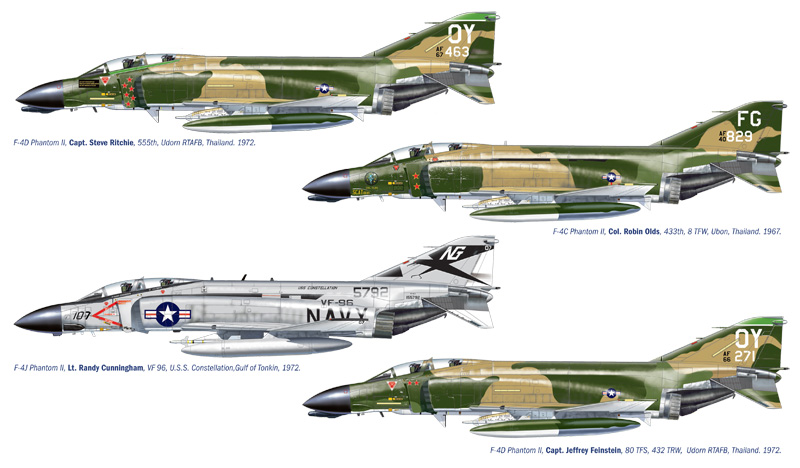 1373 - F-4 C/D/J PHANTOM II ACES USAF-US Navy Vietnam ACES