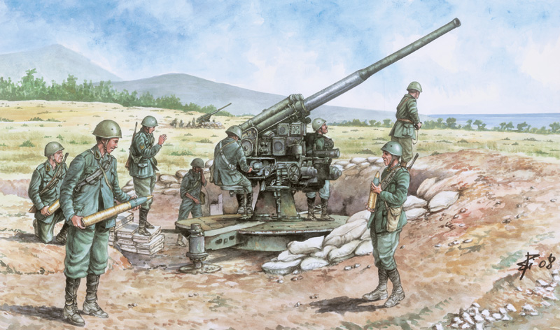 6122 - ITALIAN 90/53 GUN with CREW