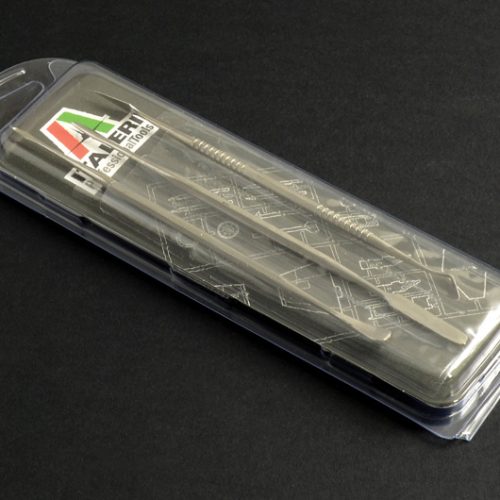 50819 – – Kit p/ marcar plastico com 3 utensis em aço inox