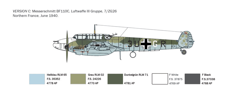 0049 BF-110 C3/C4 ZERSTORER (1 : 72) - Imagem 7