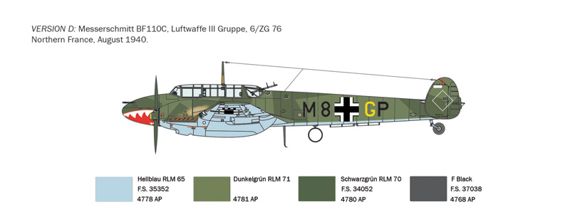 0049 BF-110 C3/C4 ZERSTORER (1 : 72) - Imagem 4