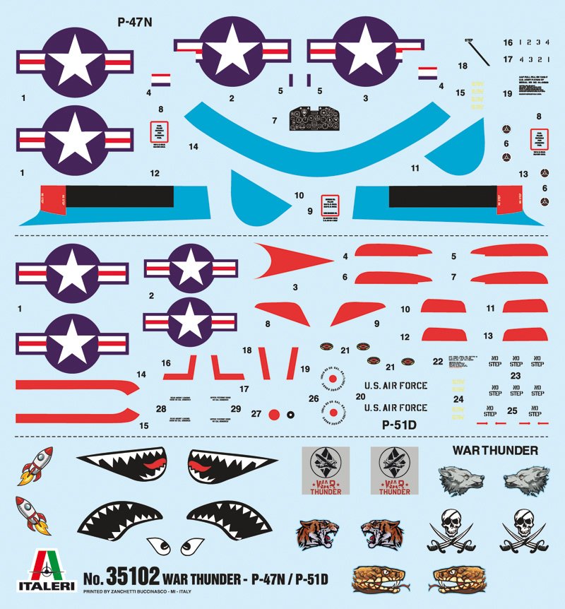 35102 -WAR THUNDER - P-47 N & P-51 D (1 : 72) - Imagem 16